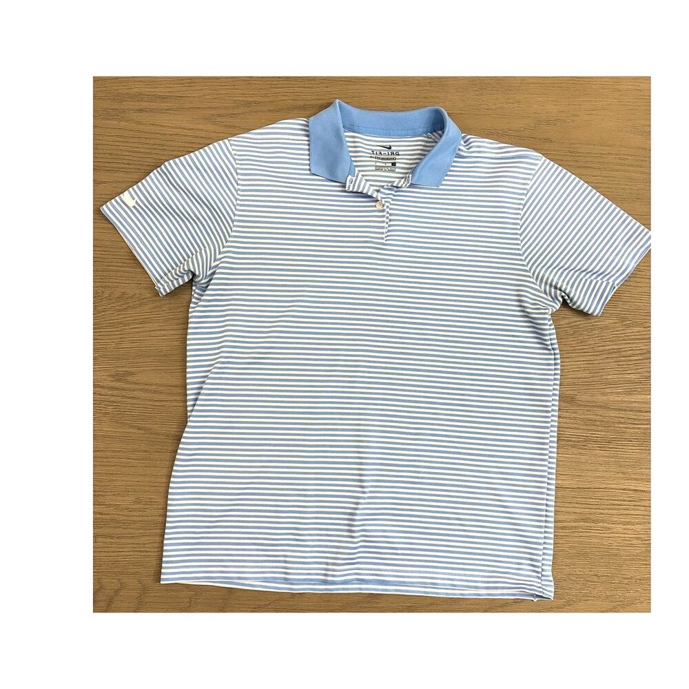 Nike Dri-FIT Victory Striped Golf Polo University Blue/White Men’s Large